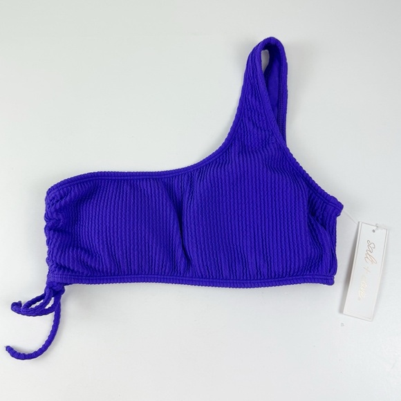 Salt + Cove Bikini Top Juniors Size Medium Purple Ribbed One Strap Swim NWT - Picture 1 of 6
